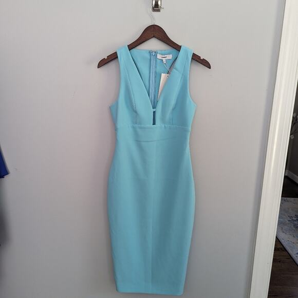 NEW Women's Likely 2 Albury Mint Blue Sheath Dress Cut Sexy Bodycon - Picture 4 of 8